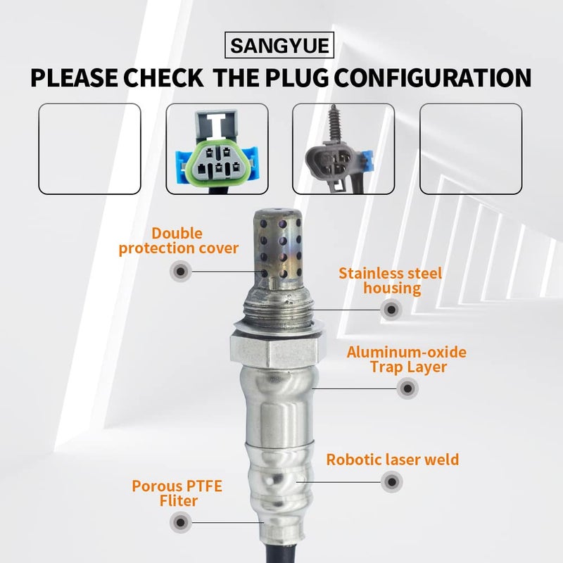 Sangyue 2X Oxygen Sensor 1 & 2 for 2011-2012 Chevrolet Malibu 2.4L Upstream + Downstream - Image 3